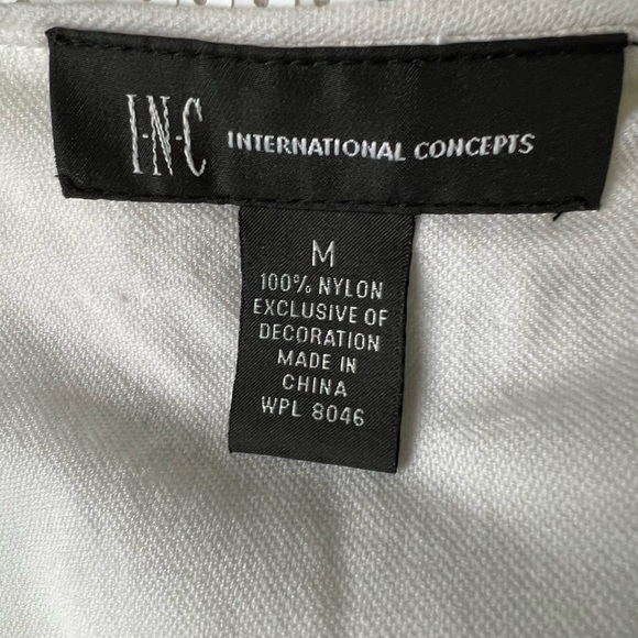 I.N.C. Women’s Sequin Gray & White Striped Short Sleeve Top - Picture 3 of 3